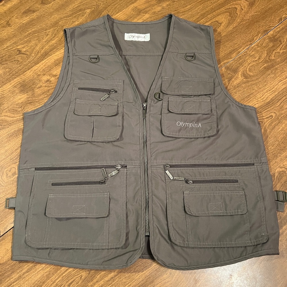 OlympinA Mens Multi-Pocket Utility Fishing Photography Camping Outdoors Vest